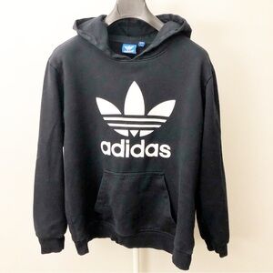 Adidas Originals Logo Sportswear Athleisure Oversized Pullover Casual Red Hoodie